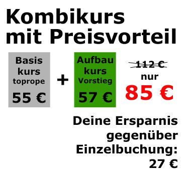 Anzahlung für Anfänger-Kletterkurs ANF 258 am 25.06.2022 in Heidelberg am Riesenstein