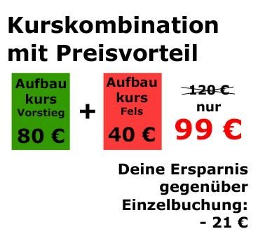 Anzahlung für Aufbaukurs Vorstieg + Fels VuF 117 am 17.03.2024 in Schriesheim