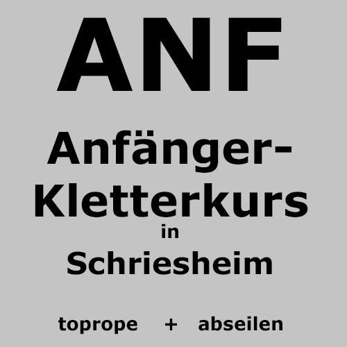 Anzahlung für Anfänger-Kletterkurs ANF 336 am 17.08.2024 in Schriesheim